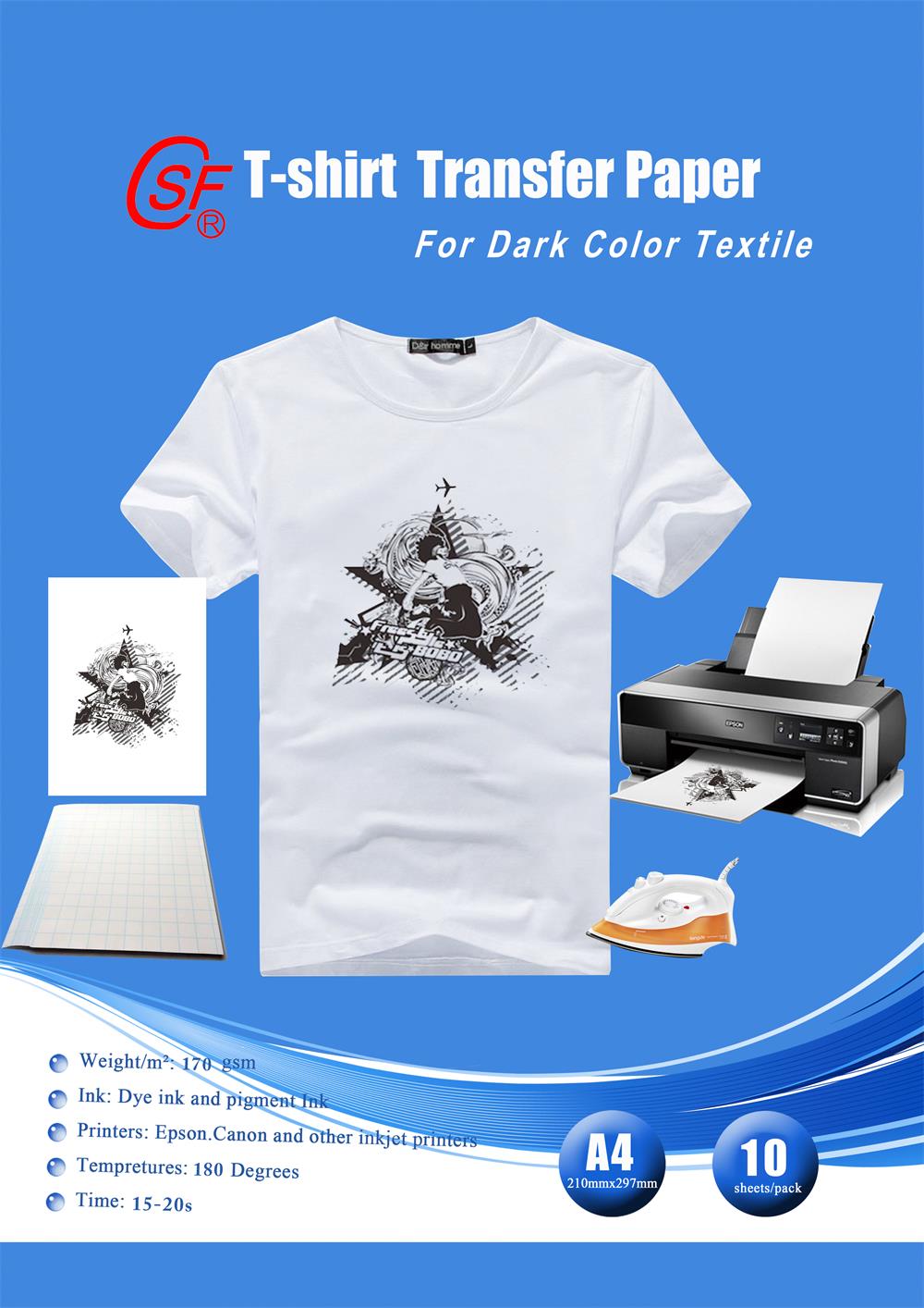 Light inkjet T-shirt Transfer Paper